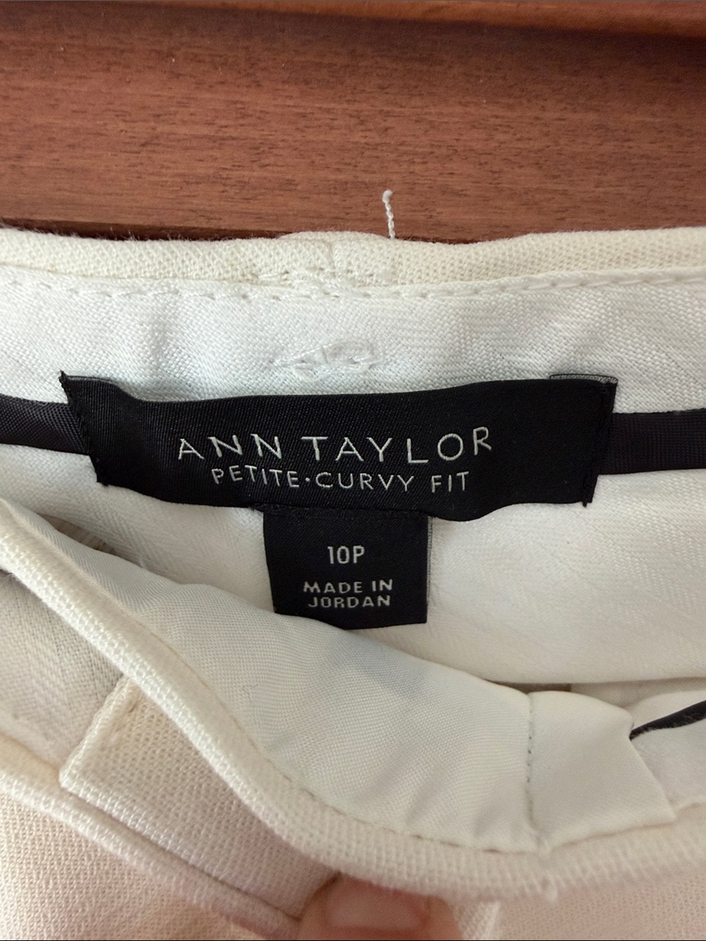 Ann Taylor Petite-Curvy Fit Cream Pants| 10P - Picture 2 of 6